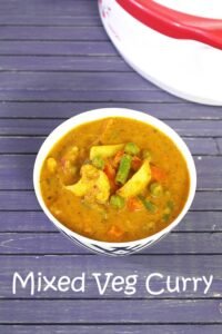 Dehydrated Vegetable Sabji (Mixed Vegetable Curry) Recipe